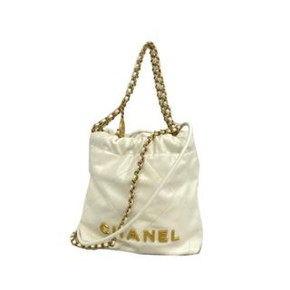 シャネル(CHANEL)の【4gd3159-g】シャネル ツーウェイバッグ/シャネル22/チェーンショルダー/レザー/ホワイト/ゴールド金具 【中古】 レディース(その他)