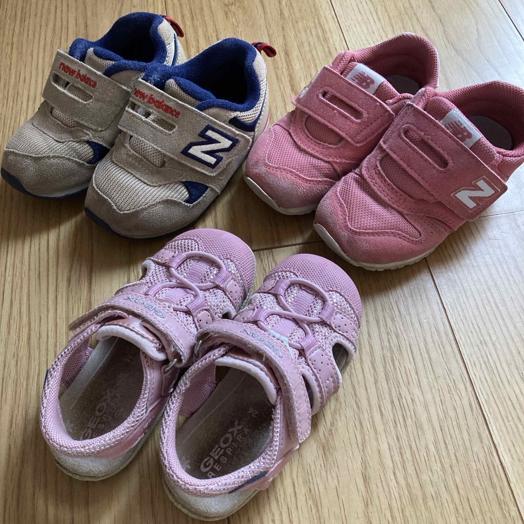 New Balance(ニューバランス)のニューバランス・ジェオックス15㎝♡3足セット キッズ/ベビー/マタニティのキッズ靴/シューズ(15cm~)(スニーカー)の商品写真