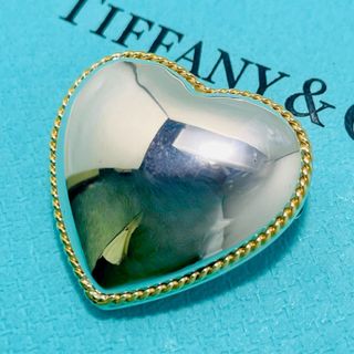 ティファニー(Tiffany & Co.)のティファニー ハート ツイストライン コンビ ブローチ ヴィンテージ ★863(ブローチ/コサージュ)