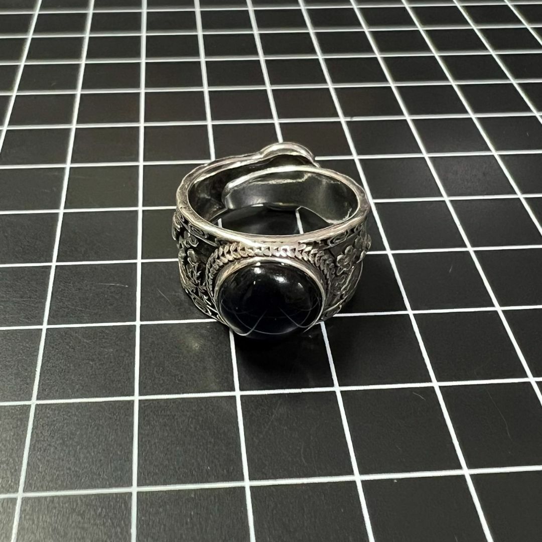 A599 匿名配送 カイヤナイトレトロリング シルバー s925 フリーサイズ レディースのアクセサリー(リング(指輪))の商品写真