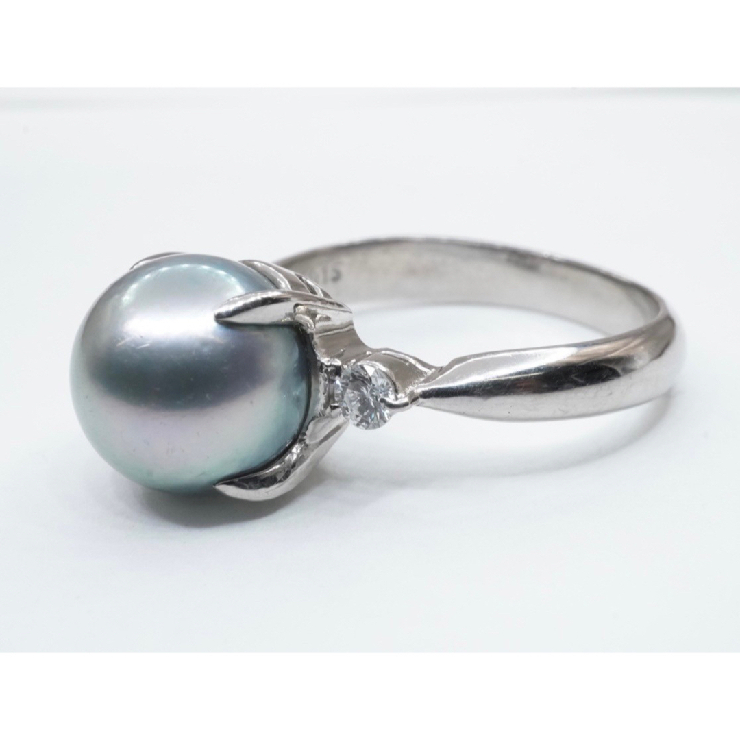 天然  パール ダイヤモンド 真珠 リング プラチナ PM900 レディースのアクセサリー(リング(指輪))の商品写真
