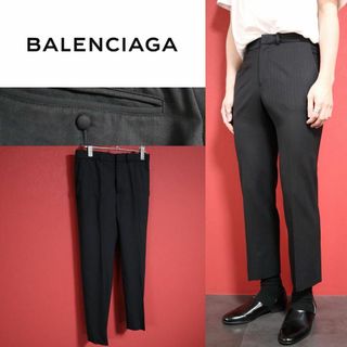 Balenciaga - 【希少ヴィンテージ】BALENCIAGA ボタンデザイン ストライプ スラックス