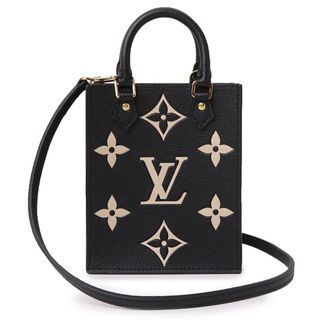 ルイヴィトン(LOUIS VUITTON)のルイ ヴィトン プティット サックプラ 2WAY ショルダー ハンドバッグ 斜め掛け モノグラムアンプラント レザー ノワールブラック 黒 ベージュ バイカラー ゴールド金具 M57937 箱付 LOUIS VUITTON（新品・未使用品）(ハンドバッグ)