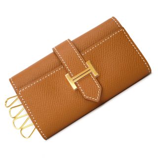 エルメス(Hermes)のエルメス ベアン 4連 キーケース ヴォーエプソン レザー ゴールド ブラウン 茶 ゴールド金具 B刻印 箱付 HERMES（新品・未使用品）(キーケース)