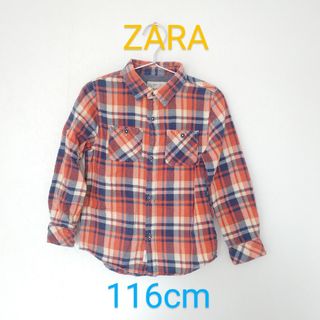 ザラキッズ(ZARA KIDS)のZARA 長袖　ネルシャツ　116cm(Tシャツ/カットソー)