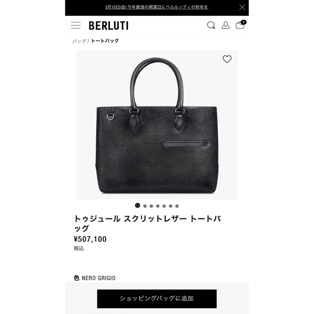 Berluti(ベルルッティ)の特注65万 ベルルッティ トゥジュール トートバッグ ジップ仕様 オーダー仕様 メンズのバッグ(トートバッグ)の商品写真