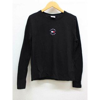 TOMMY HILFIGER - 【春物 新入荷】‡TOMMY HILFIGER/トミーヒルフィガー‡ロゴ刺繍カットソー/Tシャツ/長袖 ブラック/黒 レディース S 【中古】春秋 703042