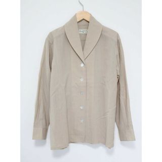 マーガレットハウエル(MARGARET HOWELL)の【春秋物 新入荷】●MARGARET HOWELL/マーガレットハウエル●サマーウールシャツ/長袖 ベージュ レディース 2 【中古】春秋 213042(シャツ/ブラウス(半袖/袖なし))