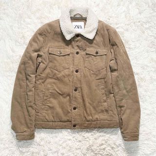 ザラ(ZARA)のZARA ジャケット　ブラウン　コーデュロイ　キルティング　ボア　サイズS(その他)