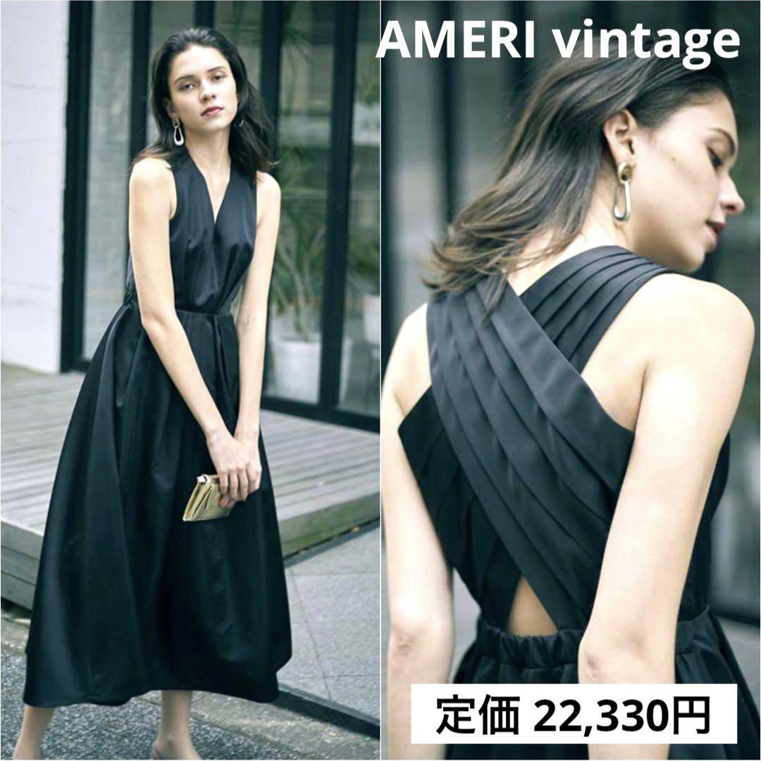 Ameri VINTAGE(アメリヴィンテージ)の【美品】AMERI vintage ワンピース 黒 ノースリーブ ドレス 結婚式 レディースのワンピース(ロングワンピース/マキシワンピース)の商品写真