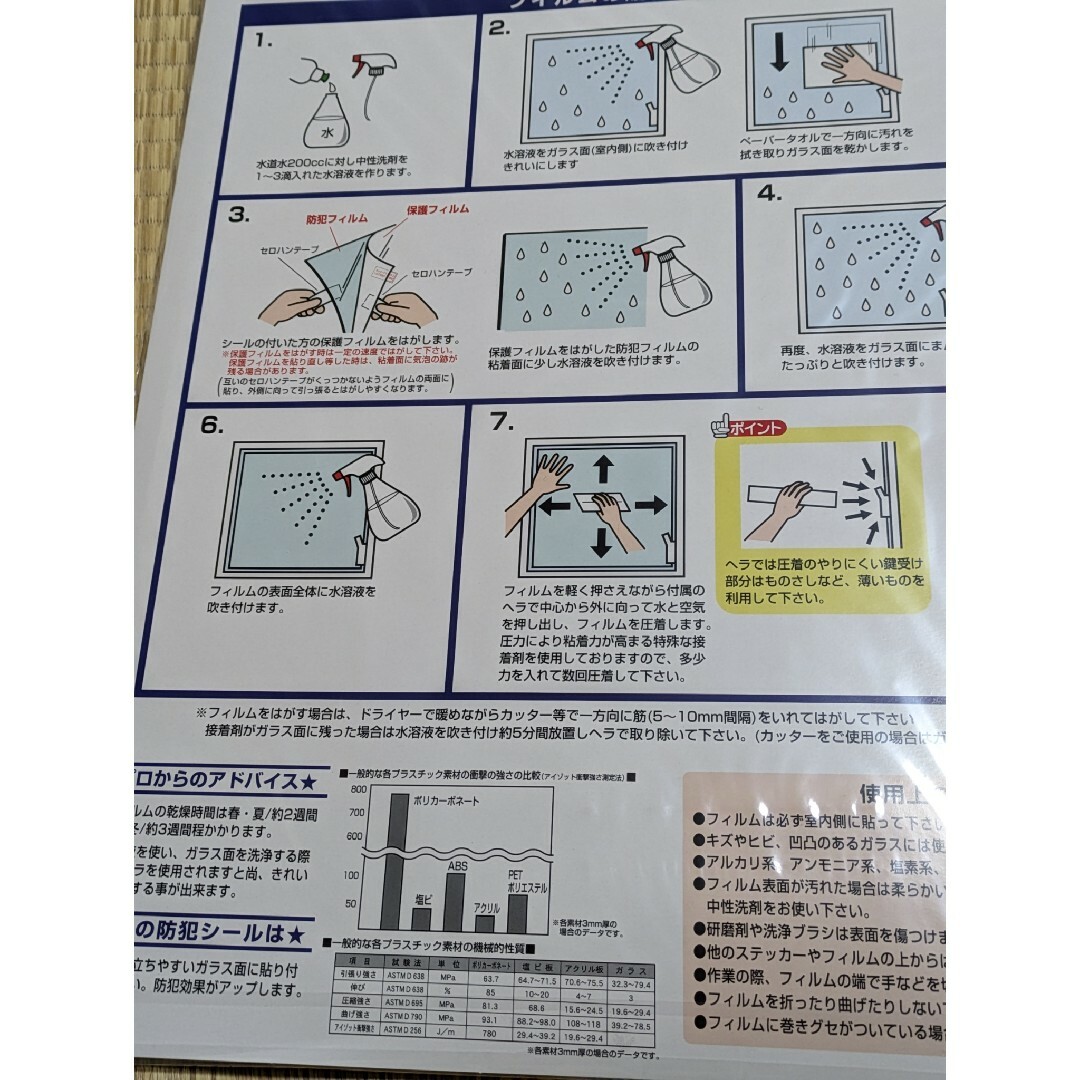 防犯フィルム２枚入り　２セット インテリア/住まい/日用品のインテリア/住まい/日用品 その他(その他)の商品写真