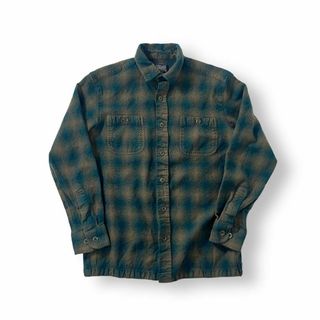 ペンドルトン(PENDLETON)のペンドルトン オンブレシャツ ネルシャツ チェック グリーン 長袖 ウール S(Tシャツ/カットソー(七分/長袖))