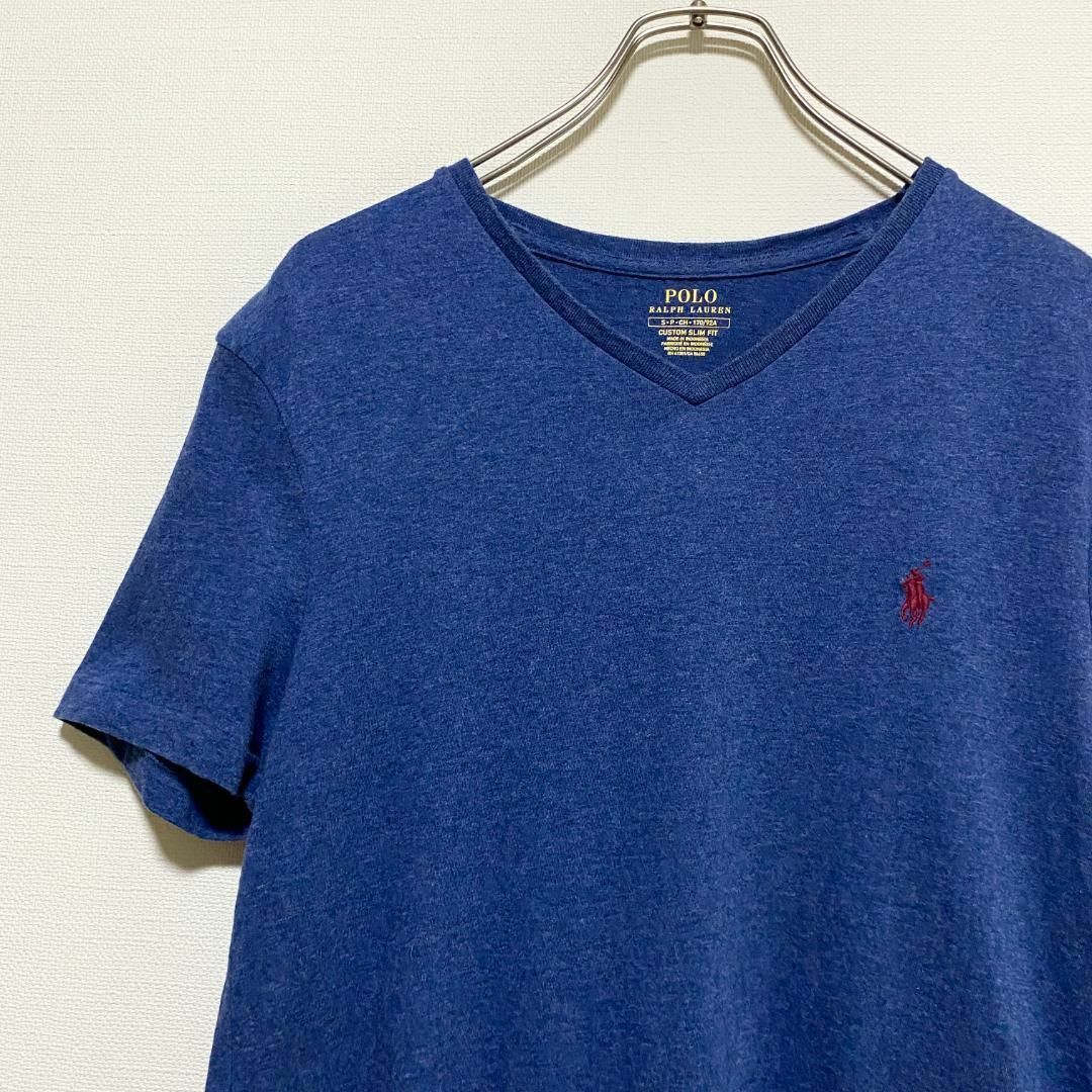 POLO RALPH LAUREN(ポロラルフローレン)のアメリカ古着　ポロラルフローレン　半袖　Tシャツ　Vネック　無地　ポニー　刺繍 メンズのトップス(Tシャツ/カットソー(半袖/袖なし))の商品写真