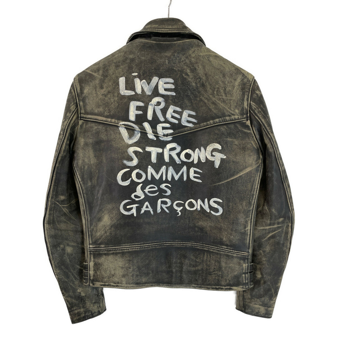 Lewis Leathers(ルイスレザー)のルイスレザー ｘCOMME des GARCONSコムデギャルソン【美品】2016AW KZ-J001 ダメージ加工 ダブルライダース 38 メンズのジャケット/アウター(ライダースジャケット)の商品写真