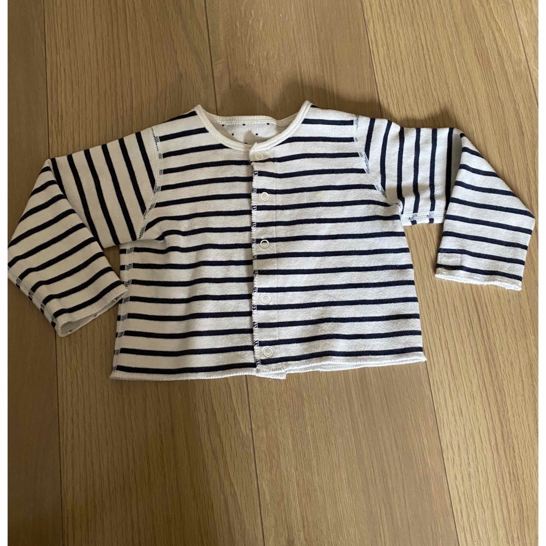 PETIT BATEAU(プチバトー)のプチバトー　カーディガン　トップス　ボーダー　シャツ　カットソー　6m キッズ/ベビー/マタニティのベビー服(~85cm)(カーディガン/ボレロ)の商品写真