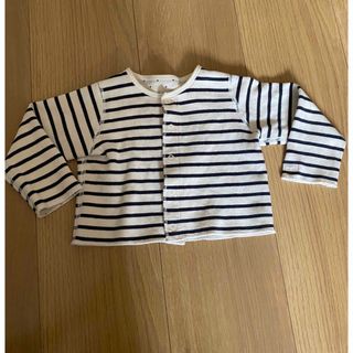 プチバトー(PETIT BATEAU)のプチバトー　カーディガン　トップス　ボーダー　シャツ　カットソー　6m(カーディガン/ボレロ)