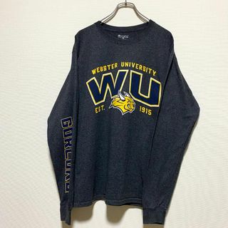 チャンピオン(Champion)のアメリカ古着　ウェブスター大学　カレッジ　プリント　長袖　Tシャツ　ロンT(Tシャツ/カットソー(七分/長袖))