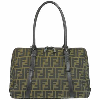 フェンディ(FENDI)の本物 フェンディ FENDI ズッカ ショルダーバッグ ハンドバッグ ナイロン ブラウン 8BR002 Zucca バッグ 中古(ショルダーバッグ)