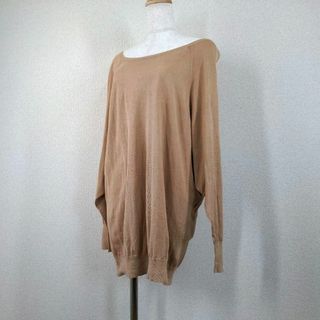 アンタイトル(UNTITLED)の【アンタイトル】ニット　シルク　コットン　キャメル　4　XL　自宅洗濯可能(ニット/セーター)