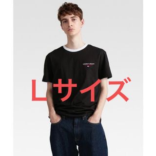 トミージーンズ(TOMMY JEANS)の【TOMMY JEANS】コントラストカラーTシャツ ブラック Ｌサイズ(Tシャツ/カットソー(半袖/袖なし))