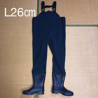 新品未使用　送料無料　胴付き長靴ウエーダー(WADER) L26㎝　ネイビー(ウエア)