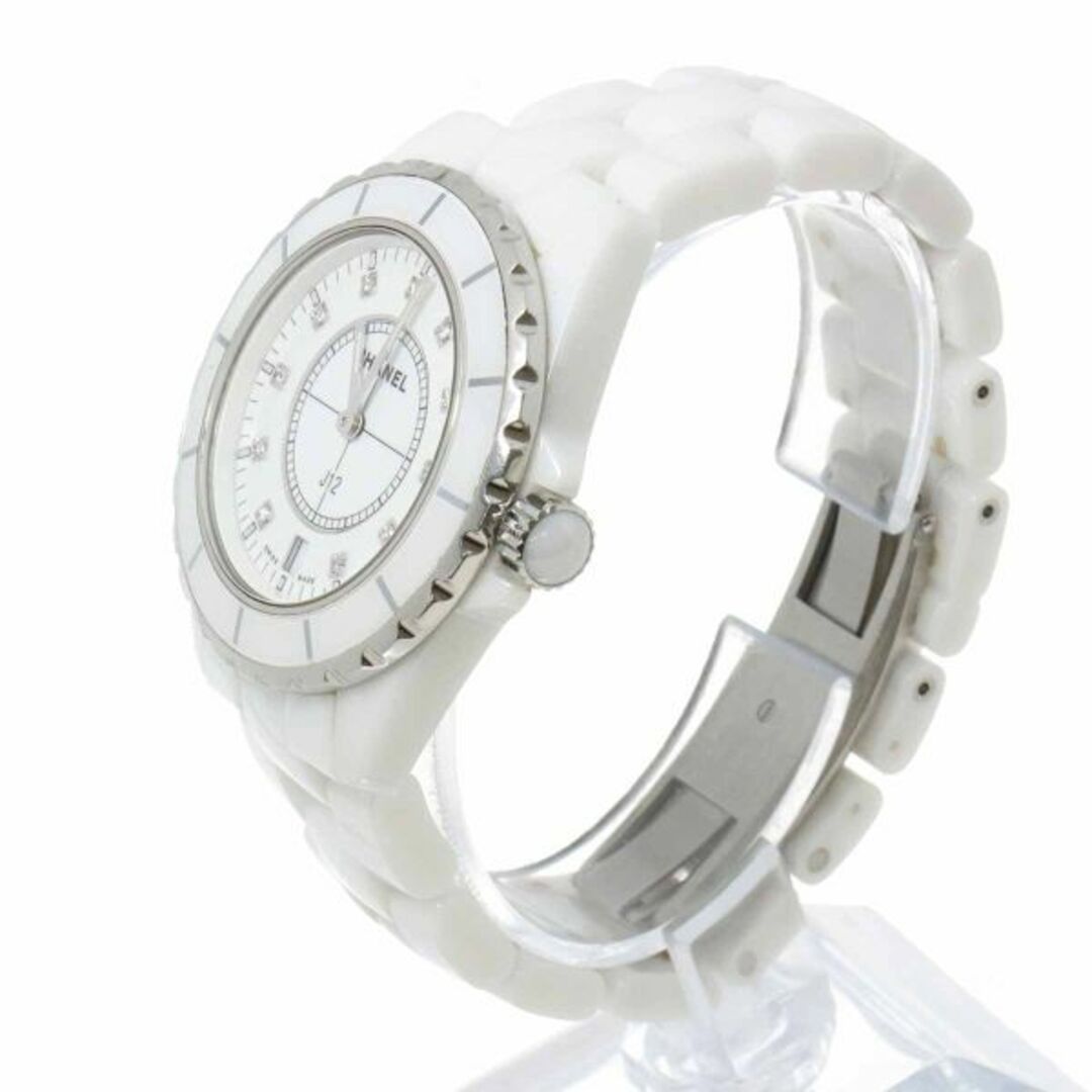 CHANEL(シャネル)のシャネル CHANEL J12 38mm H2125 メンズ 腕時計 11P ダイヤ デイト ホワイト セラミック クォーツ ウォッチ VLP 90228622 メンズの時計(腕時計(アナログ))の商品写真