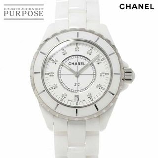 シャネル(CHANEL)のシャネル CHANEL J12 38mm H2125 メンズ 腕時計 11P ダイヤ デイト ホワイト セラミック クォーツ ウォッチ VLP 90228622(腕時計(アナログ))