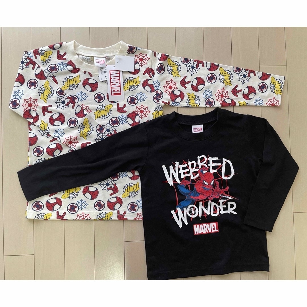 MARVEL(マーベル)のマーベル　marvel スパイダーマン　ロンTセット　110 120 キッズ/ベビー/マタニティのキッズ服男の子用(90cm~)(Tシャツ/カットソー)の商品写真