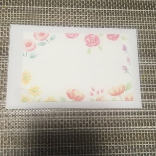 花のメッセージカード 白(印刷物)