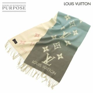 ルイヴィトン(LOUIS VUITTON)の未使用 展示品 ルイ ヴィトン LOUIS VUITTON マフラー レイキャビック グラディエント カシミヤ 100% ブルーローズ M70868 VLP 90226334(マフラー/ショール)