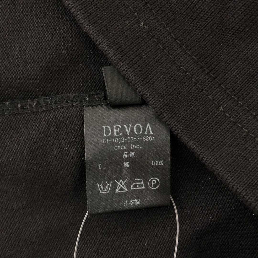 DEVOA(デヴォア)のDEVOA デヴォア ヘビージャージーロングスリーブカットソー ブラック 2 メンズのトップス(Tシャツ/カットソー(七分/長袖))の商品写真