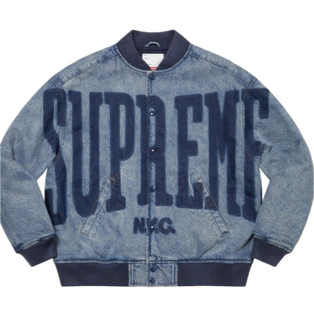 Supreme(シュプリーム)のWashed Knockout Denim Varsity Jacket メンズのジャケット/アウター(Gジャン/デニムジャケット)の商品写真