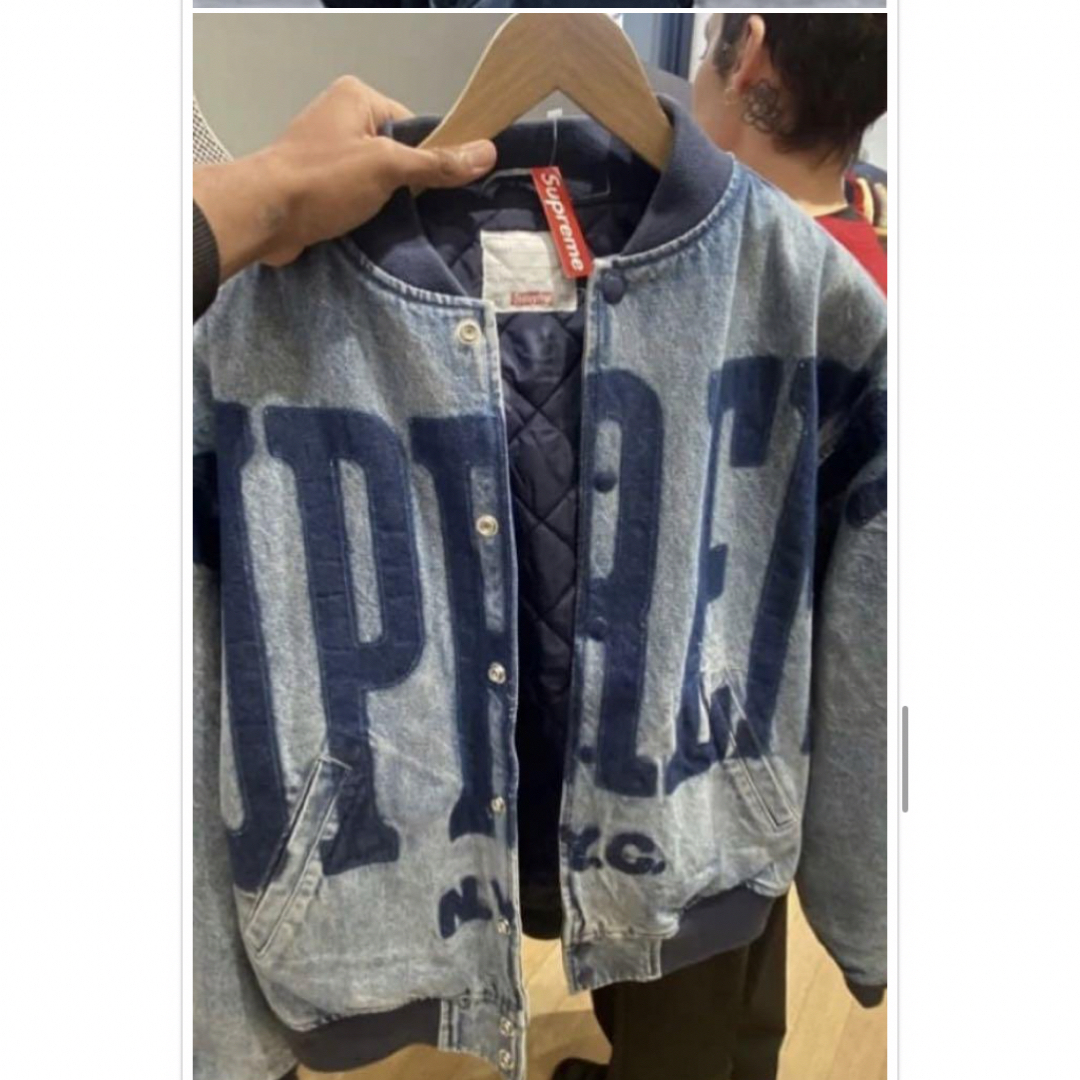 Supreme(シュプリーム)のWashed Knockout Denim Varsity Jacket メンズのジャケット/アウター(Gジャン/デニムジャケット)の商品写真