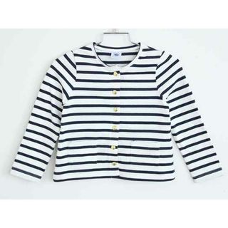 プチバトー(PETIT BATEAU)の【春物 新入荷】†プチバトー/PETIT BATEAU†104cm(4ans) カーディガン 白×紺【中古】子供服 キッズ kids 女の子 春秋 tops 513042(カーディガン)