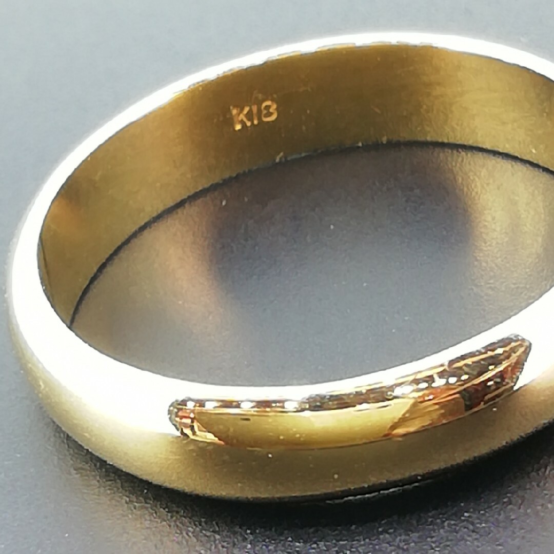 K18　size15号　甲丸デザインリング　金シンプル幸丸リング　✨新品仕上げ済 レディースのアクセサリー(リング(指輪))の商品写真