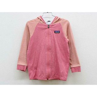 パタゴニア(patagonia)の【春物 新入荷!】▼パタゴニア/Patagonia▼110cm（5T） 長袖パーカー ピンク×オレンジ系＆ベージュ×水色 リバーシブル【中古】 子服 キッズ  女の子 春秋 otr 313042(その他)