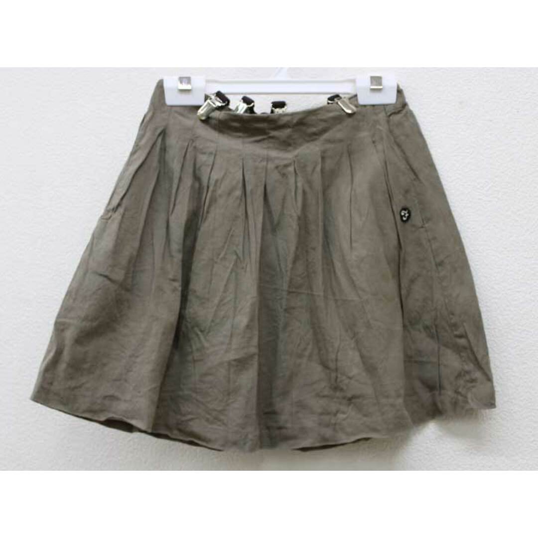 FITH(フィス)の【春夏物 新入荷!】▽フィス/FITH▽100-110cm位 スカート カーキグリーン 麻混 サスペンダー付き 【中古】子供服 キッズ kids 女の子 春夏 bottoms 713042 キッズ/ベビー/マタニティのキッズ服女の子用(90cm~)(スカート)の商品写真