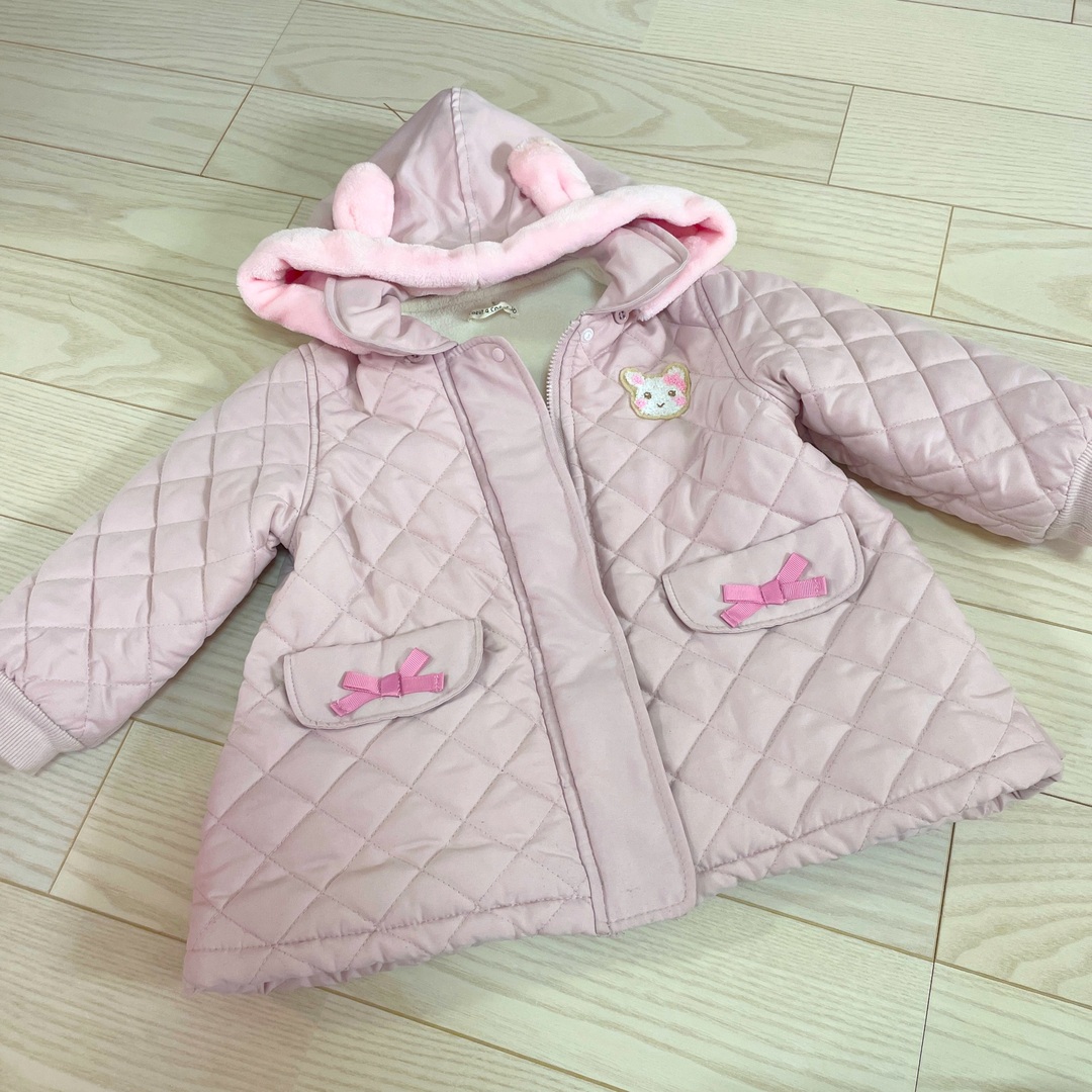 coeur a coeur(クーラクール)の【クーラクール】うさぎダウンコート【キムラタン】 キッズ/ベビー/マタニティのキッズ服女の子用(90cm~)(コート)の商品写真