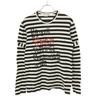 コムデギャルソン(COMME des GARCONS)のCOMME des GARCONS コムデギャルソン AD2019 LIVE FREE ボーダーカットソー ブラック×ホワイト M OZ-T214(Tシャツ/カットソー(七分/長袖))