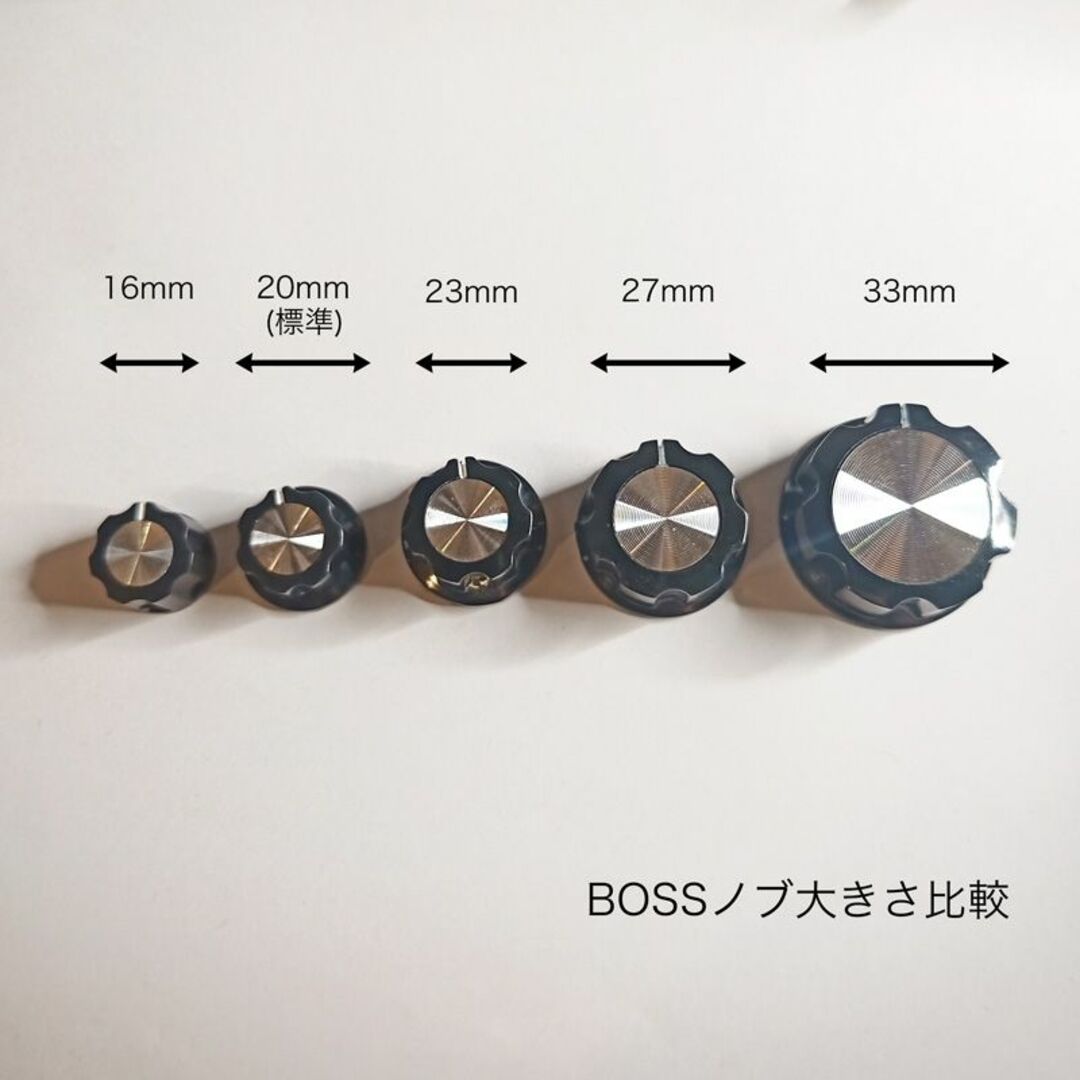 BOSS風 デカめノブ 黒　BLACK 23mm　レアな微妙サイズ 楽器のギター(エフェクター)の商品写真