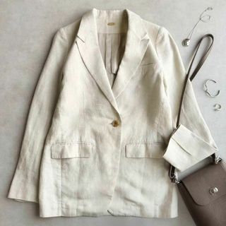 ドゥーズィエムクラス(DEUXIEME CLASSE)の美品▲Deuxieme Classe // LINEN OX ジャケット リネン(テーラードジャケット)