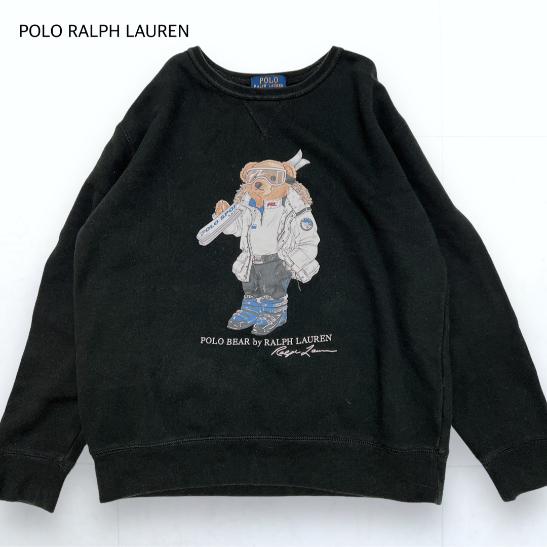 POLO RALPH LAUREN(ポロラルフローレン)の人気＊ポロラルフローレン ポロベア スウェット スキー 裏起毛 ブラック L レディースのトップス(トレーナー/スウェット)の商品写真