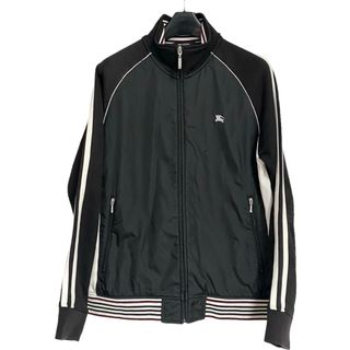 バーバリーブラックレーベル(BURBERRY BLACK LABEL)のバーバリー　ブラックレーベル　トラックジャケット　ブラック　M コットンナイロン(ジャージ)