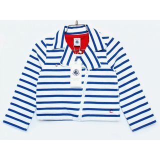 プチバトー(PETIT BATEAU)の【春物 新入荷!】新品 未使用品[プチバトー/PETIT BATEAU]94cm ブルゾン/ジャンパー/アウター 白×青 首元2way 子供服 キッズ kids 女の子 春秋 otr 213042(ジャケット/上着)