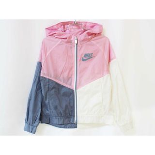 NIKE - 【春物 新入荷!】[ナイキ/NIKE]116-122cm ナイロンブルゾン/ナイロンジャンパー/ウィンドブレーカー ピンク×グレー系  スポーツ【中古】子供服 キッズ kids 女の子 春秋 otr 513042