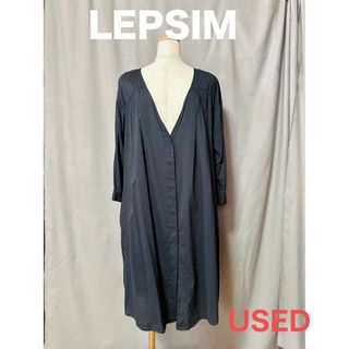 レプシィム(LEPSIM)のLEPSIM シャツチュニック 墨黒 中古(シャツ/ブラウス(長袖/七分))