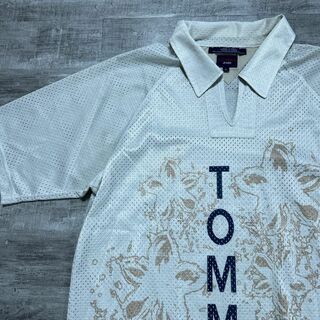 トミージーンズ(TOMMY JEANS)の美品 TOMMY JEANS トミー ゲームシャツ メッシュ Tシャツ L(Tシャツ/カットソー(半袖/袖なし))