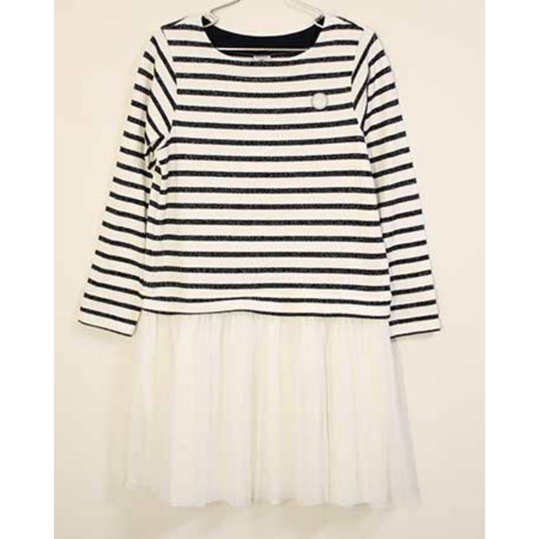 PETIT BATEAU(プチバトー)の【春物 新入荷!】新品 未使用品〓プチバトー/PETIT BATEAU〓128cm  長袖ワンピース 紺×白  子供服 キッズ kids 女の子  春秋 onepi  213042 キッズ/ベビー/マタニティのキッズ服女の子用(90cm~)(ワンピース)の商品写真