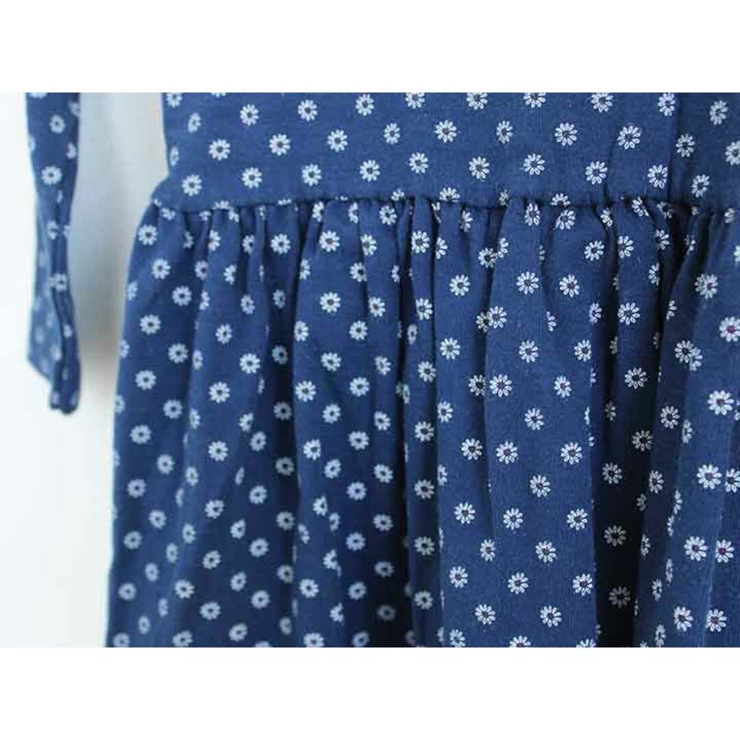 PETIT BATEAU(プチバトー)の【春物 新入荷】†プチバトー/PETIT BATEAU†95cm(3ans) 長袖ワンピース 紺【中古】子供服 キッズ kids 女の子 春秋 onepi 513042 キッズ/ベビー/マタニティのキッズ服女の子用(90cm~)(ワンピース)の商品写真