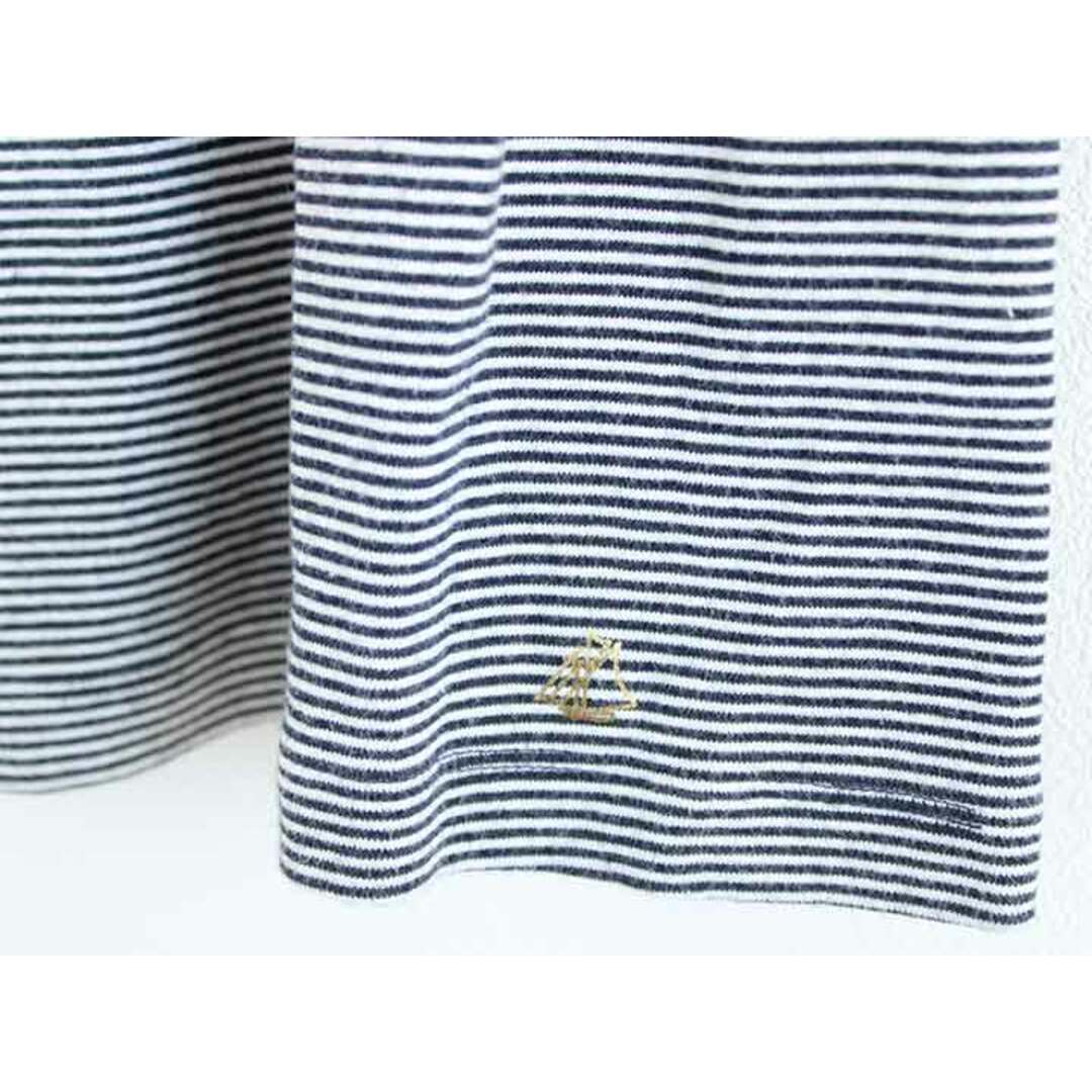 PETIT BATEAU(プチバトー)の【春物 新入荷】†プチバトー/PETIT BATEAU†104cm(4ans) 長袖ワンピース 白×紺【中古】子供服 キッズ kids 女の子 春秋 onepi 513042 キッズ/ベビー/マタニティのキッズ服女の子用(90cm~)(ワンピース)の商品写真